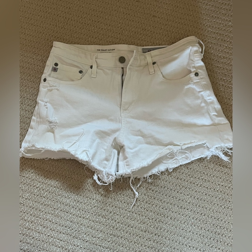 AG denim Hailey Cut off white shorts size 28